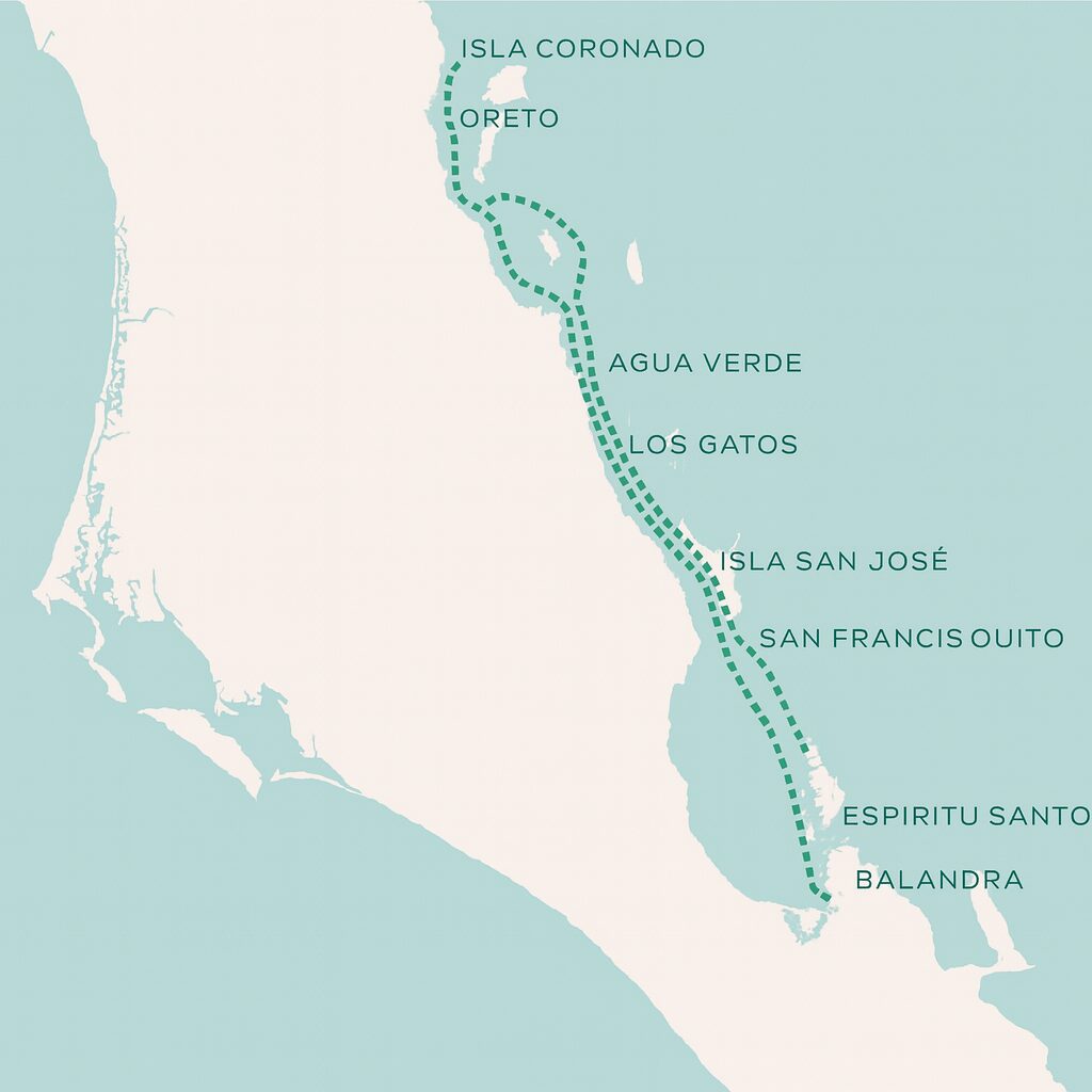Sea of Cortez liveaboard route map